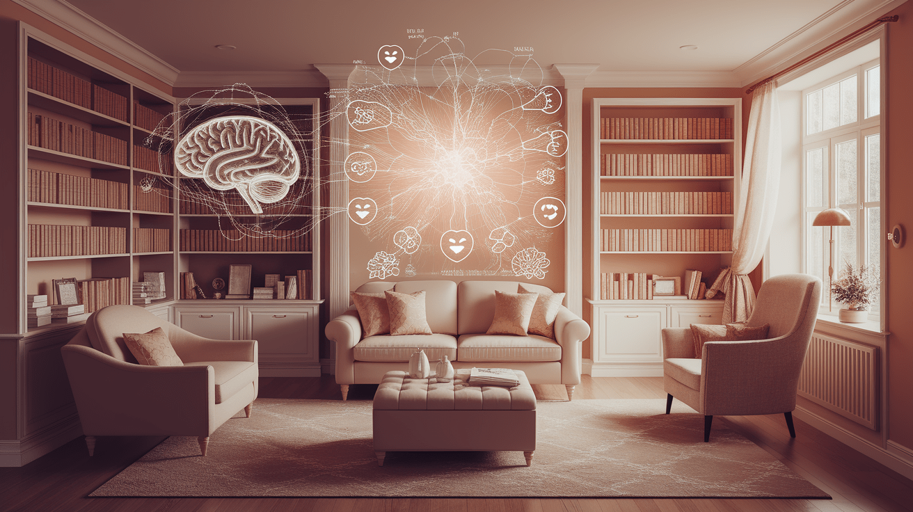 A conceptual illustration representing The Scope of Clinical Psychology. Visualize the main ideas: . Creative but clear representation of the concept. Style: photorealistic. high quality, detailed, professional, clean composition, good lighting, sharp focus, well-composed. high quality, professional, detailed, well-composed