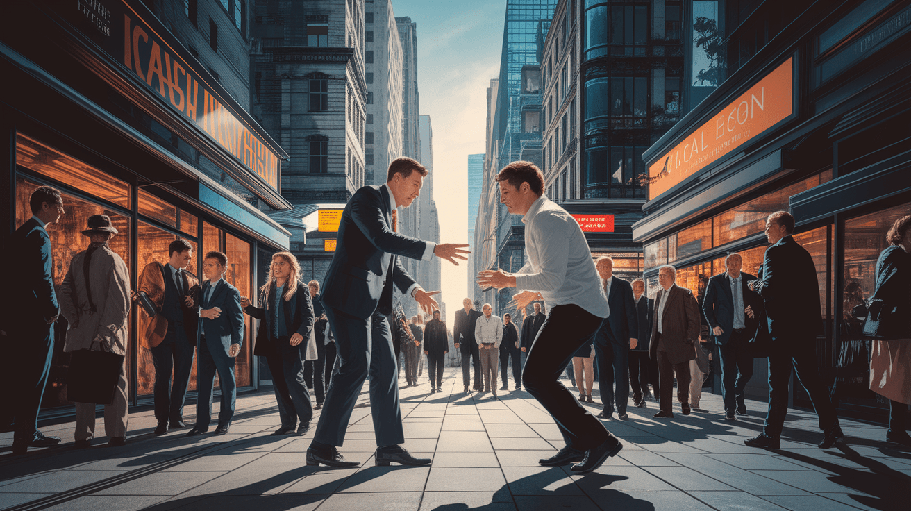 A conceptual illustration representing Real-World Settings: Where Coercion Emerges. Visualize the main ideas: . Creative but clear representation of the concept. Style: photorealistic. high quality, detailed, professional, clean composition, good lighting, sharp focus, well-composed. high quality, professional, detailed, well-composed