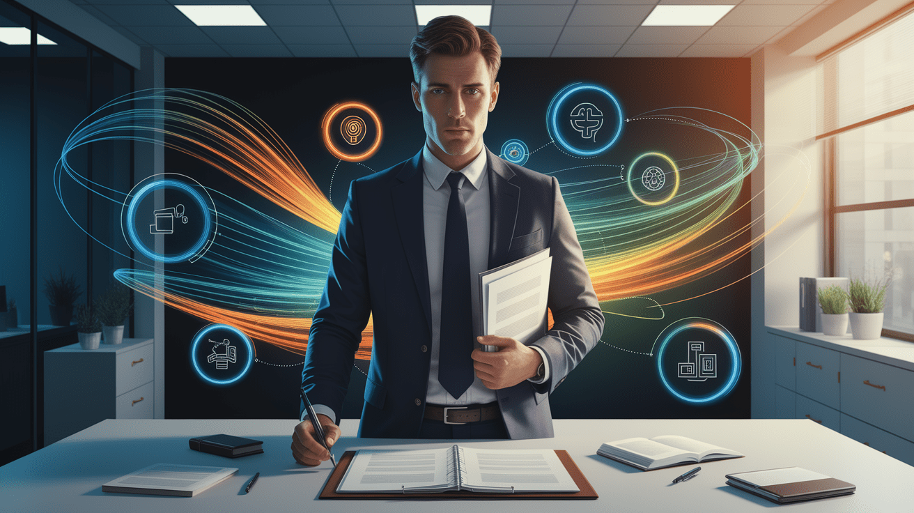 A conceptual illustration representing Role and Responsibilities of an LPA. Visualize the main ideas: . Creative but clear representation of the concept. Style: photorealistic. high quality, detailed, professional, clean composition, good lighting, sharp focus, well-composed. high quality, professional, detailed, well-composed