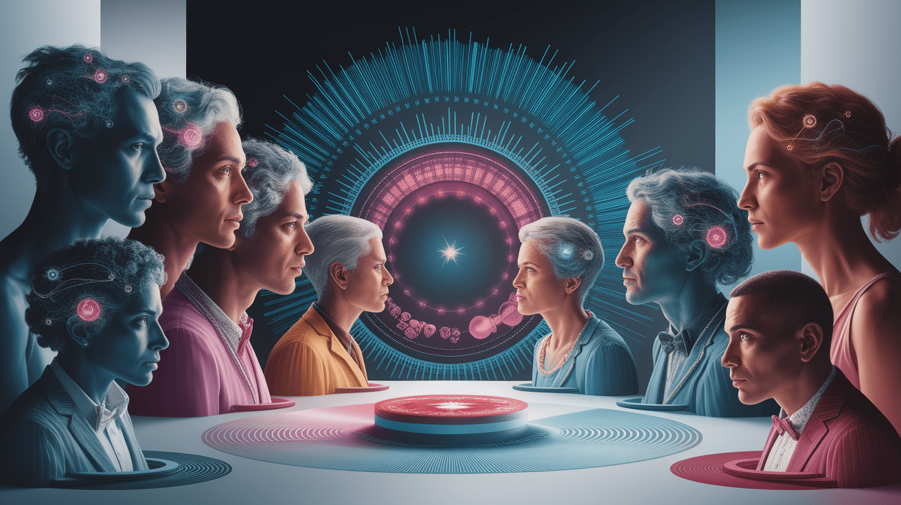 A conceptual illustration representing Listening and Watching Psychology. Visualize the main ideas: . Creative but clear representation of the concept. Style: photorealistic. high quality, detailed, professional, clean composition, good lighting, sharp focus, well-composed. high quality, professional, detailed, well-composed
