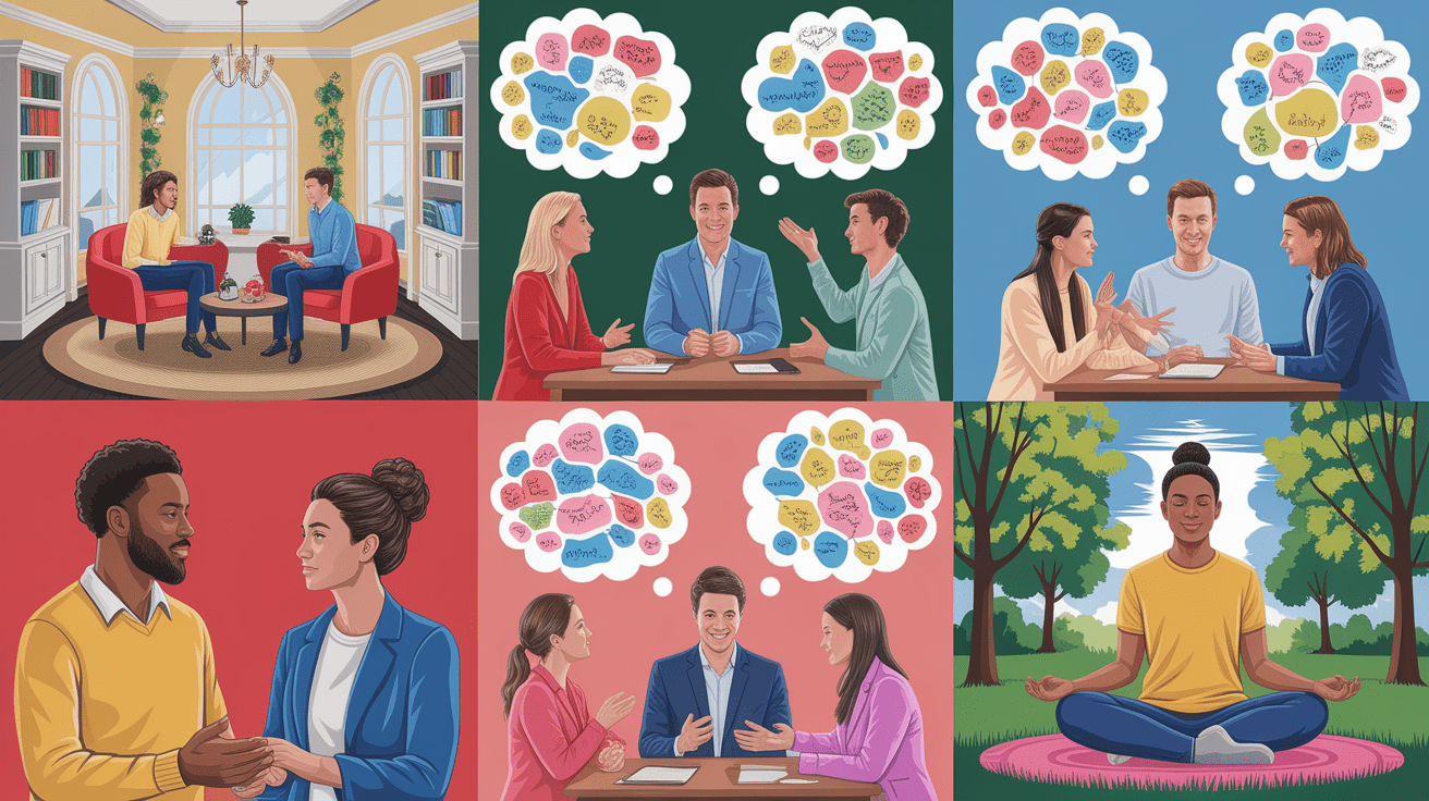 A conceptual illustration representing Apply Psychology in Real Life. Visualize the main ideas: . Creative but clear representation of the concept. Style: photorealistic. high quality, detailed, professional, clean composition, good lighting, sharp focus, well-composed. high quality, professional, detailed, well-composed