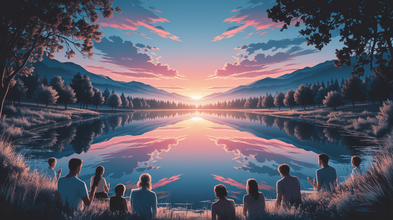 A conceptual illustration representing Opening Reflection. Visualize the main ideas: . Creative but clear representation of the concept. Style: photorealistic. high quality, detailed, professional, clean composition, good lighting, sharp focus, well-composed. high quality, professional, detailed, well-composed