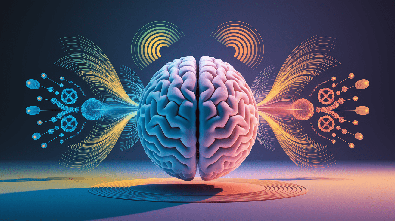 A conceptual illustration representing Attention in the Mind: Core Psychological Principles. Visualize the main ideas: . Creative but clear representation of the concept. Style: photorealistic. high quality, detailed, professional, clean composition, good lighting, sharp focus, well-composed. high quality, professional, detailed, well-composed