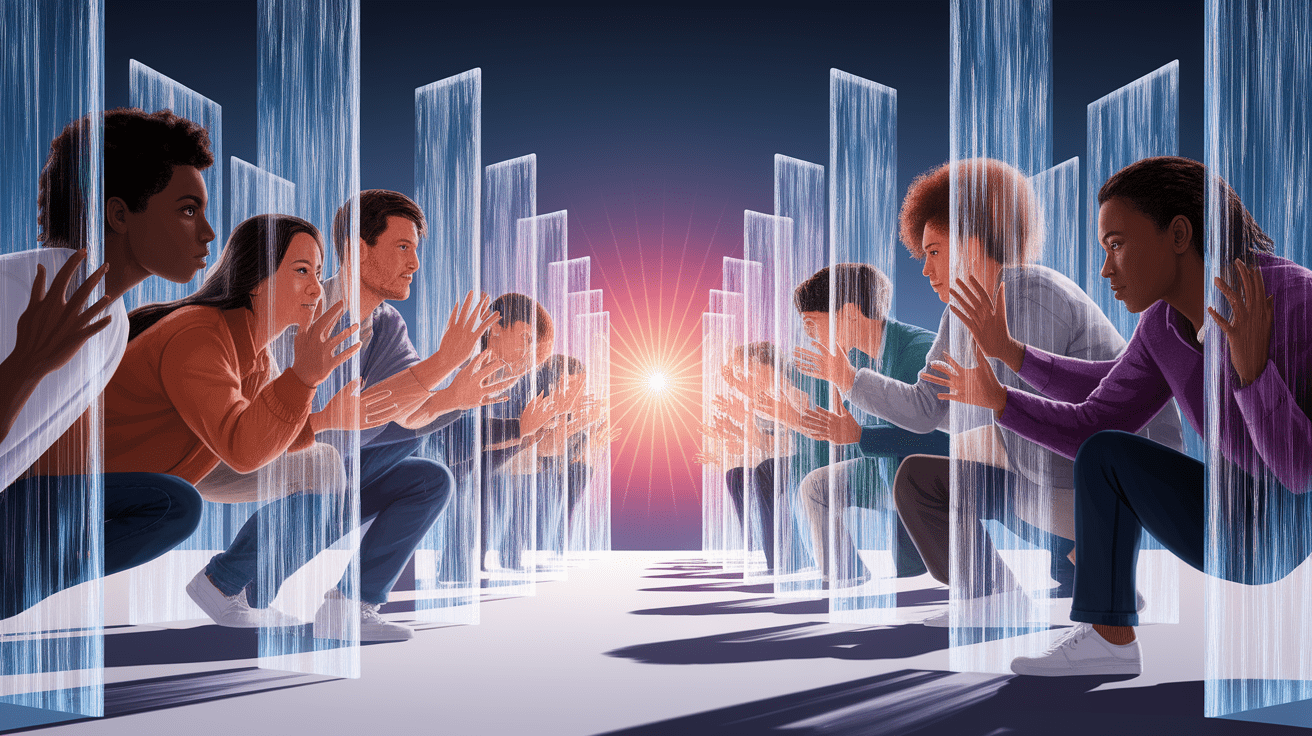 A conceptual illustration representing Introduction – Unveiling the Invisible Barriers. Visualize the main ideas: . Creative but clear representation of the concept. Style: photorealistic. high quality, detailed, professional, clean composition, good lighting, sharp focus, well-composed. high quality, professional, detailed, well-composed