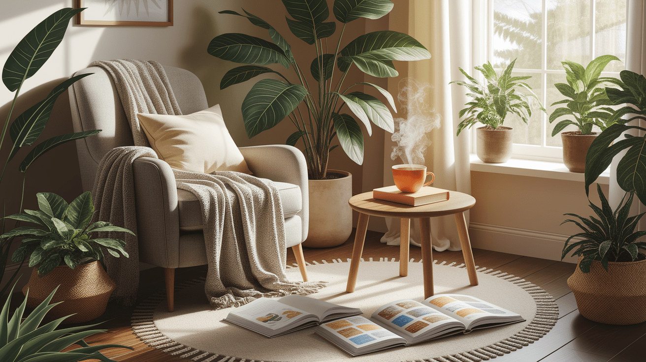 A conceptual illustration representing Everyday Micro-Rituals for Stress Relief. Visualize the main ideas: . Creative but clear representation of the concept. Style: photorealistic. high quality, detailed, professional, clean composition, good lighting, sharp focus, well-composed. high quality, professional, detailed, well-composed