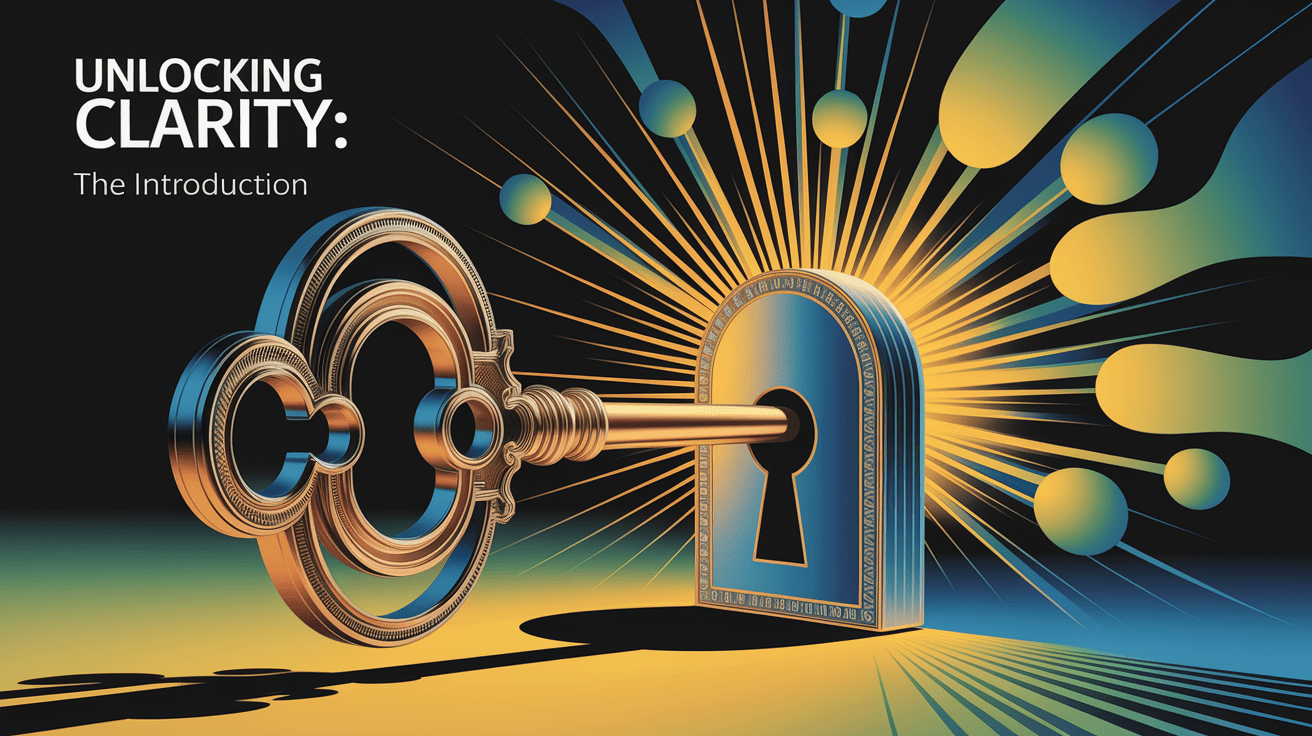 A conceptual illustration representing Unlocking Clarity: The Introduction. Visualize the main ideas: . Creative but clear representation of the concept. Style: photorealistic. high quality, detailed, professional, clean composition, good lighting, sharp focus, well-composed. high quality, professional, detailed, well-composed