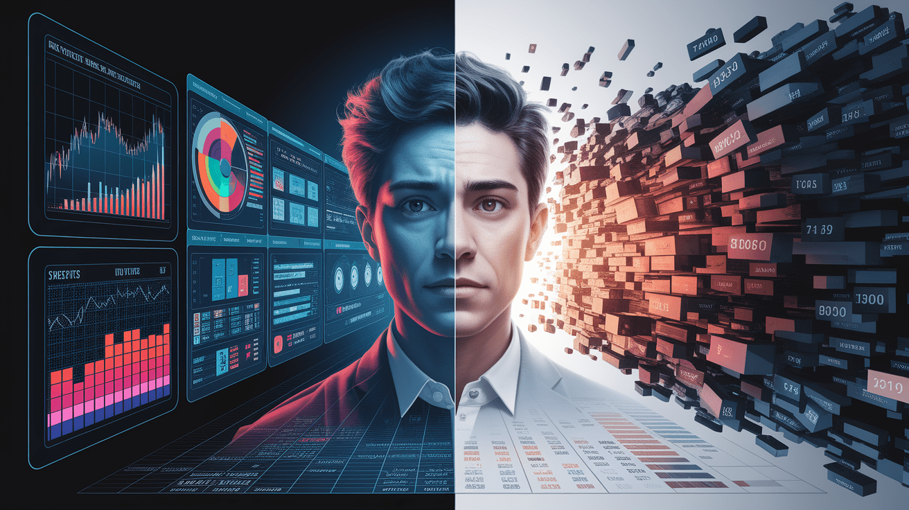 A conceptual illustration representing The Dual Roles of Numeracy in Risk Perception. Visualize the main ideas: . Creative but clear representation of the concept. Style: photorealistic. high quality, detailed, professional, clean composition, good lighting, sharp focus, well-composed. high quality, professional, detailed, well-composed