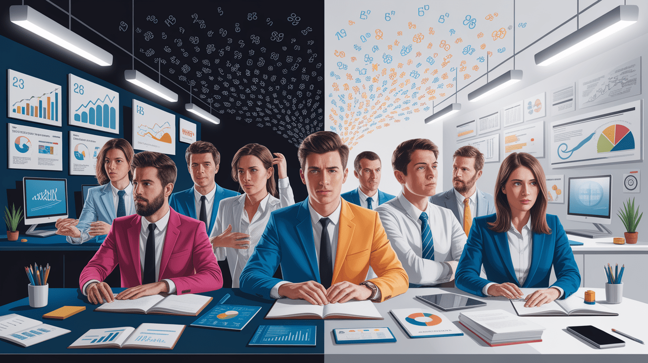 A conceptual illustration representing Consequences of Low Numeracy on Risk Understanding. Visualize the main ideas: . Creative but clear representation of the concept. Style: photorealistic. high quality, detailed, professional, clean composition, good lighting, sharp focus, well-composed. high quality, professional, detailed, well-composed
