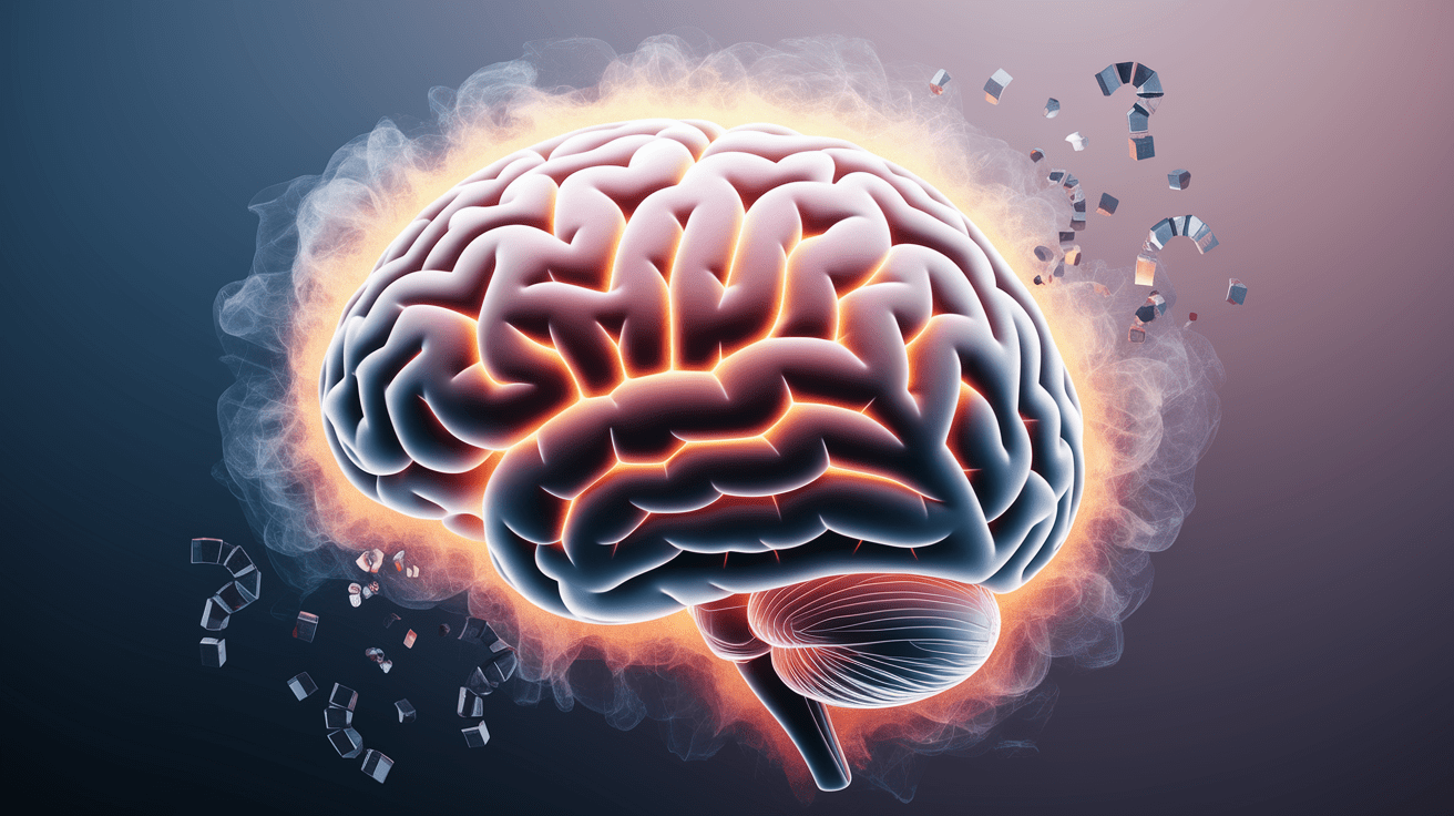 A conceptual illustration representing Brain in the Fog: Neuroscience of Ambiguous Choices. Visualize the main ideas: . Creative but clear representation of the concept. Style: photorealistic. high quality, detailed, professional, clean composition, good lighting, sharp focus, well-composed. high quality, professional, detailed, well-composed