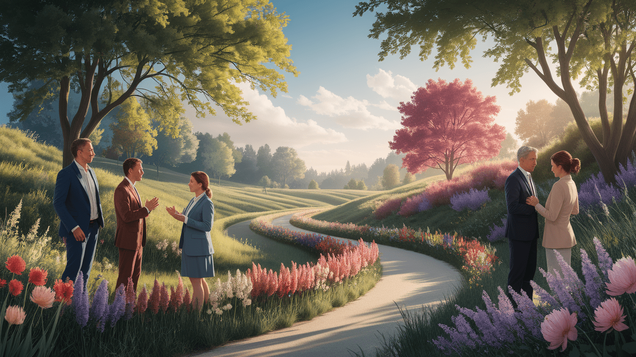 A conceptual illustration representing Navigating the Psychological Pathway to Reconciliation. Visualize the main ideas: . Creative but clear representation of the concept. Style: photorealistic. high quality, detailed, professional, clean composition, good lighting, sharp focus, well-composed. high quality, professional, detailed, well-composed