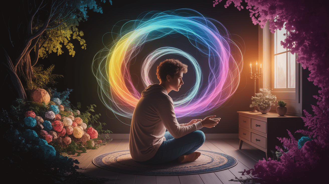 A conceptual illustration representing Whispered Wisdom: A Snapshot of Inner Speech and Self-Talk. Visualize the main ideas: . Creative but clear representation of the concept. Style: photorealistic. high quality, detailed, professional, clean composition, good lighting, sharp focus, well-composed. high quality, professional, detailed, well-composed