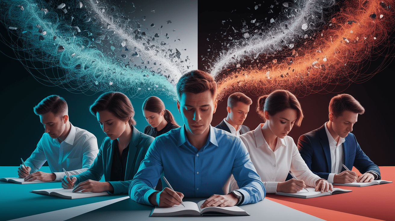 A conceptual illustration representing Cognitive Load and Adaptive Learning Under Stress. Visualize the main ideas: . Creative but clear representation of the concept. Style: photorealistic. high quality, detailed, professional, clean composition, good lighting, sharp focus, well-composed. high quality, professional, detailed, well-composed