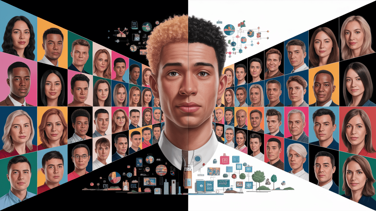 A conceptual illustration representing Individual and Contextual Moderators. Visualize the main ideas: . Creative but clear representation of the concept. Style: photorealistic. high quality, detailed, professional, clean composition, good lighting, sharp focus, well-composed. high quality, professional, detailed, well-composed