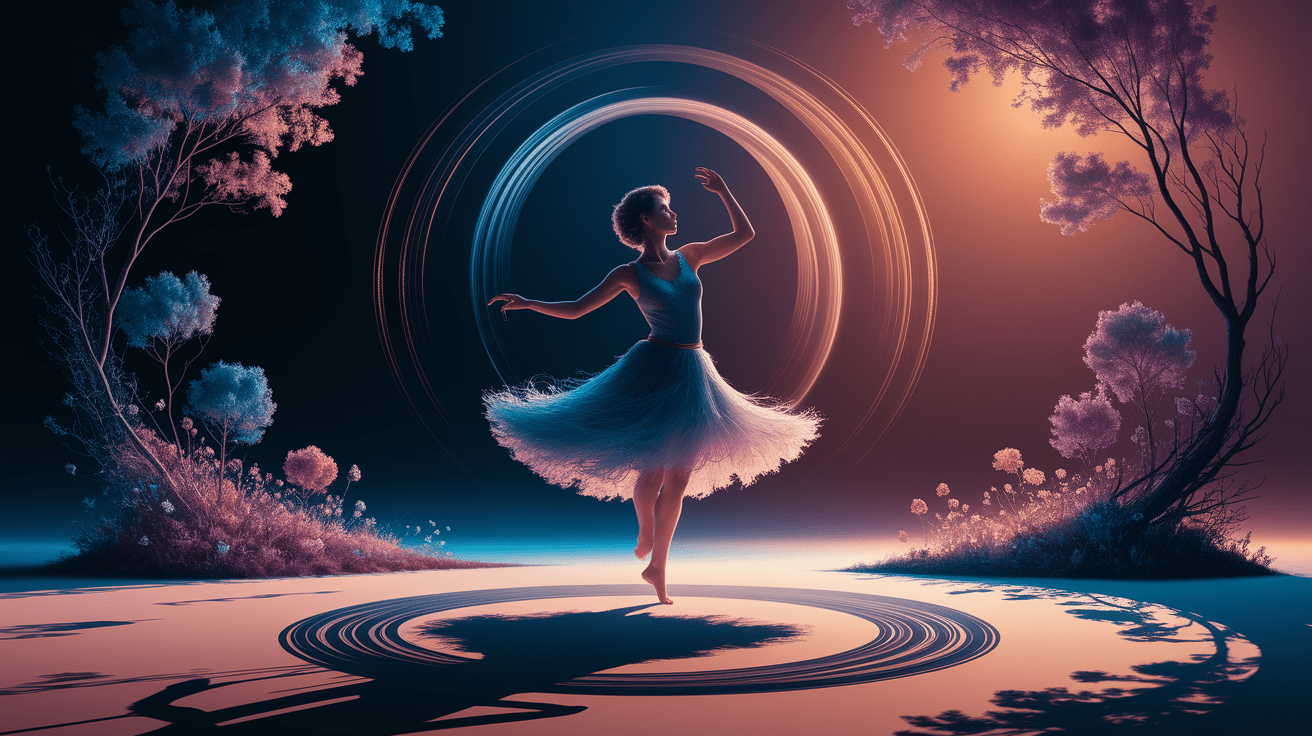 A conceptual illustration representing Dancing with Shadows: Decoding Death Anxiety. Visualize the main ideas: . Creative but clear representation of the concept. Style: photorealistic. high quality, detailed, professional, clean composition, good lighting, sharp focus, well-composed. high quality, professional, detailed, well-composed