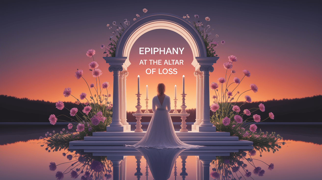 A conceptual illustration representing Epiphany at the Altar of Loss. Visualize the main ideas: . Creative but clear representation of the concept. Style: photorealistic. high quality, detailed, professional, clean composition, good lighting, sharp focus, well-composed. high quality, professional, detailed, well-composed