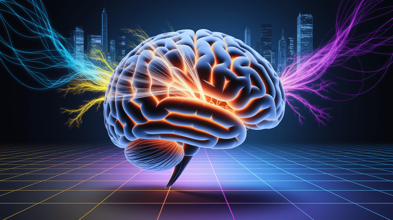 A conceptual illustration representing The Neuroscience of Your Future Self. Visualize the main ideas: . Creative but clear representation of the concept. Style: photorealistic. high quality, detailed, professional, clean composition, good lighting, sharp focus, well-composed. high quality, professional, detailed, well-composed