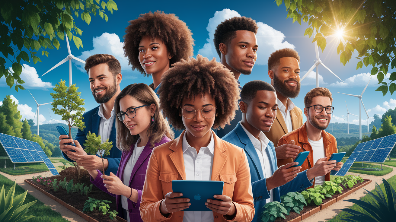 A conceptual illustration representing Introduction: Empowering Minds for a Sustainable Future. Visualize the main ideas: . Creative but clear representation of the concept. Style: photorealistic. high quality, detailed, professional, clean composition, good lighting, sharp focus, well-composed. high quality, professional, detailed, well-composed