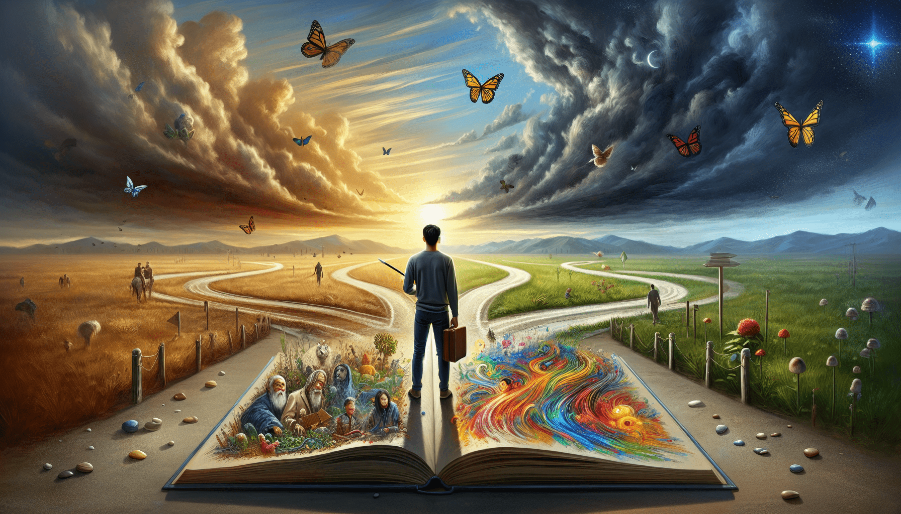 A conceptual illustration representing Introduction: Rewriting Your Life Story. Visualize the main ideas: . Creative but clear representation of the concept. Style: photorealistic. high quality, detailed, professional, clean composition, good lighting, sharp focus, well-composed. high quality, professional, detailed, well-composed