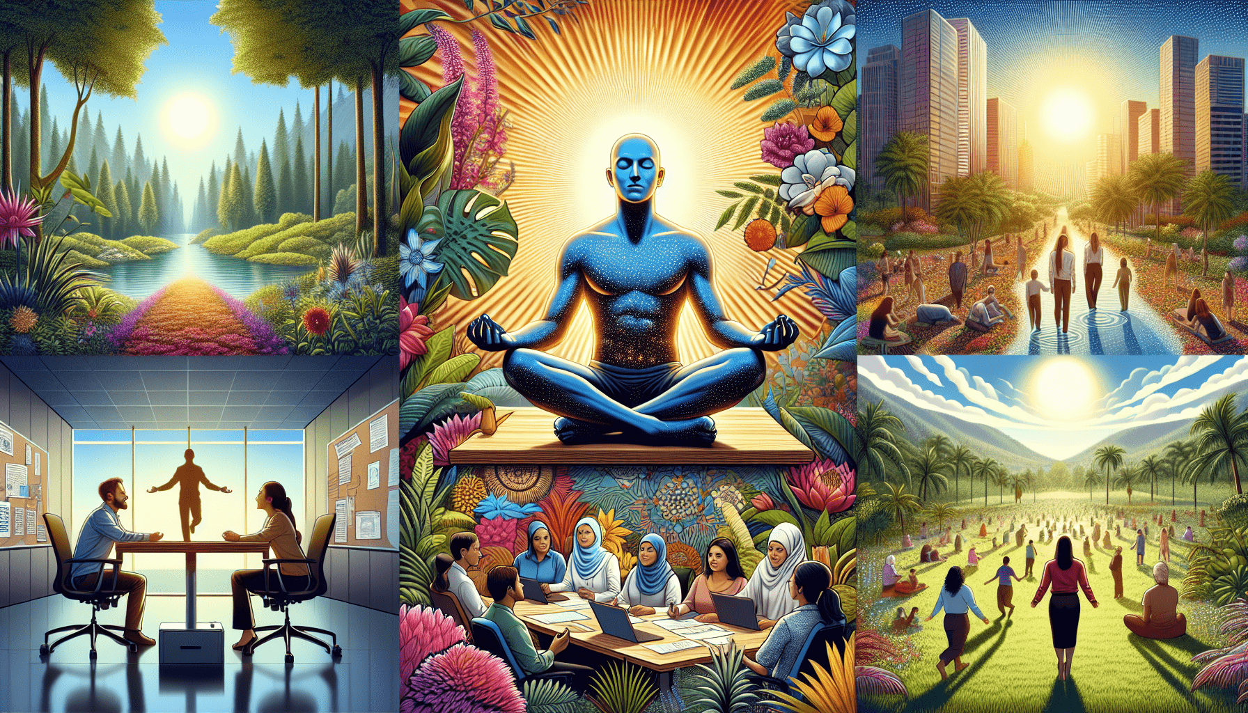 A conceptual illustration representing Applications Beyond Therapy. Visualize the main ideas: . Creative but clear representation of the concept. Style: photorealistic. high quality, detailed, professional, clean composition, good lighting, sharp focus, well-composed. high quality, professional, detailed, well-composed