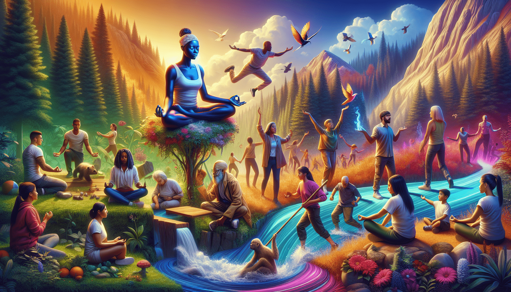 A conceptual illustration representing Behavioral Practices to Enhance Resilience. Visualize the main ideas: . Creative but clear representation of the concept. Style: photorealistic. high quality, detailed, professional, clean composition, good lighting, sharp focus, well-composed. high quality, professional, detailed, well-composed