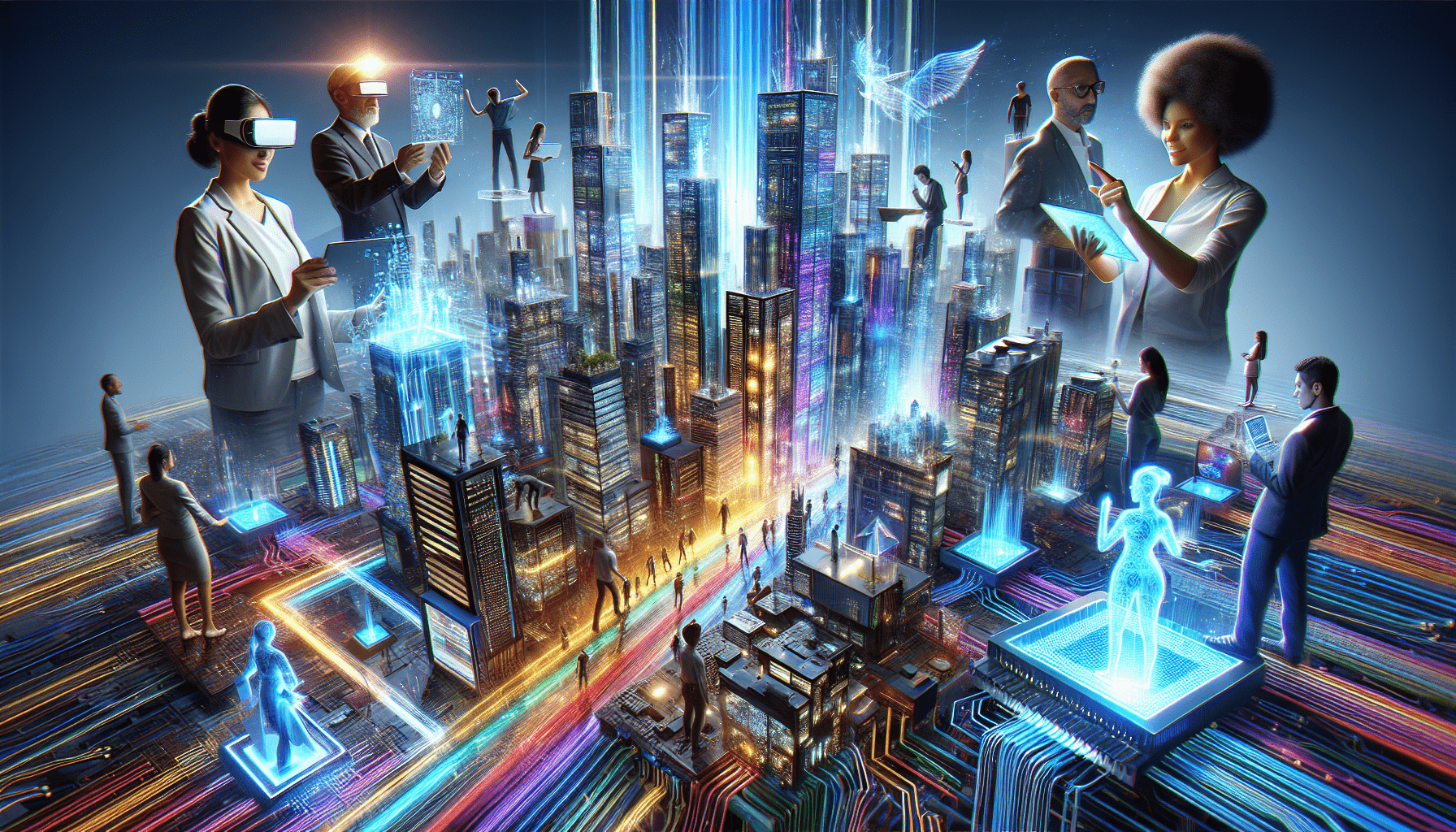 A conceptual illustration representing Navigating the Digital Landscape. Visualize the main ideas: . Creative but clear representation of the concept. Style: photorealistic. high quality, detailed, professional, clean composition, good lighting, sharp focus, well-composed. high quality, professional, detailed, well-composed