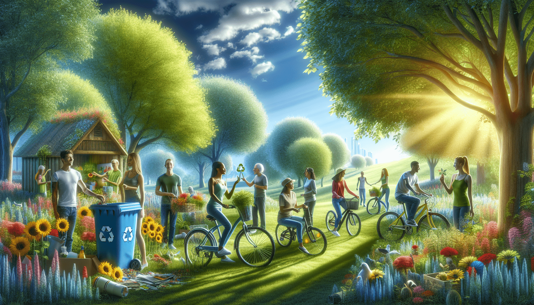 A conceptual illustration representing The Psychology Behind Eco-Friendly Choices. Visualize the main ideas: . Creative but clear representation of the concept. Style: photorealistic. high quality, detailed, professional, clean composition, good lighting, sharp focus, well-composed. high quality, professional, detailed, well-composed