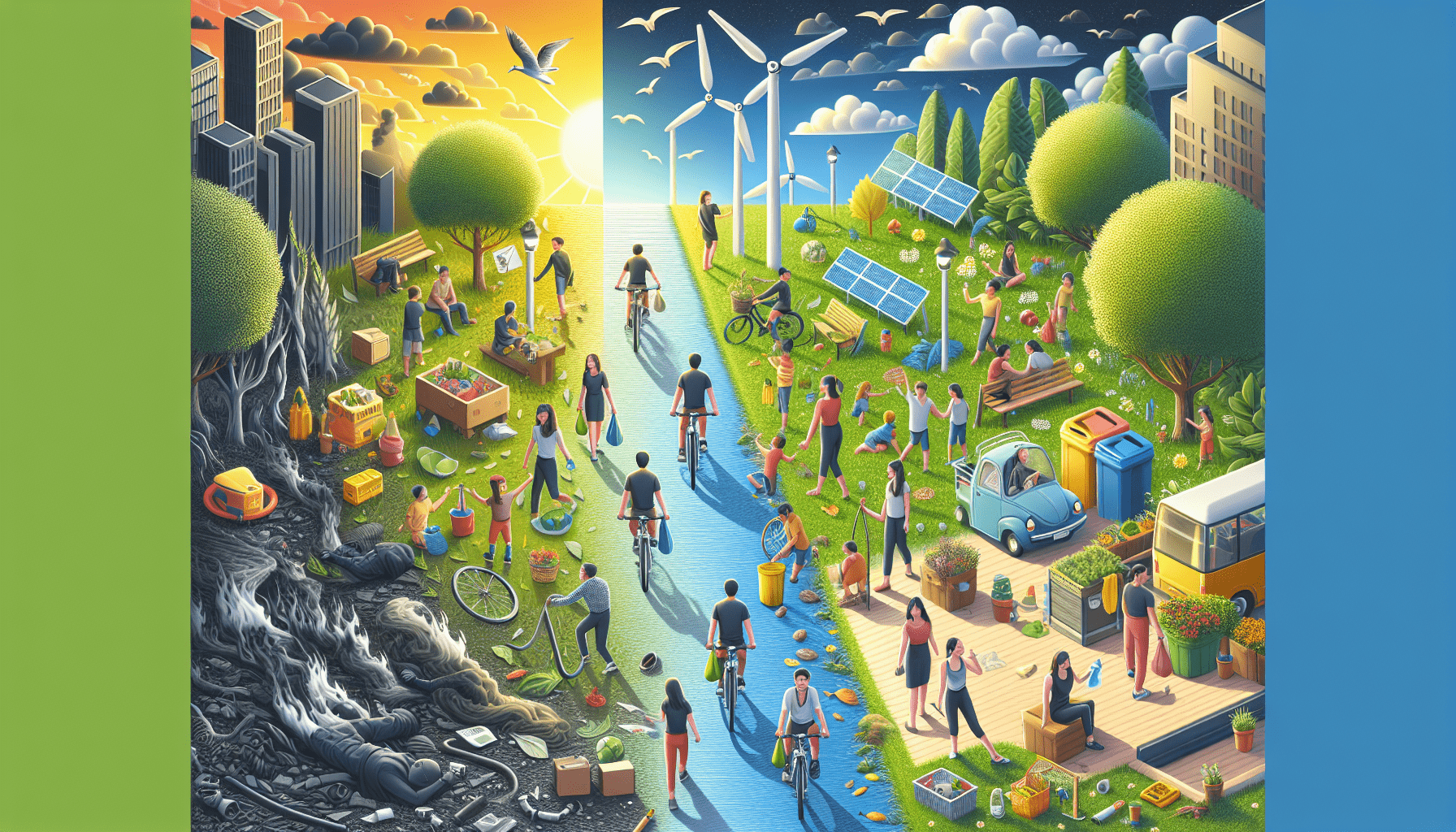 A conceptual illustration representing Overcoming Misconceptions About Eco-Friendly Behavior. Visualize the main ideas: . Creative but clear representation of the concept. Style: photorealistic. high quality, detailed, professional, clean composition, good lighting, sharp focus, well-composed. high quality, professional, detailed, well-composed